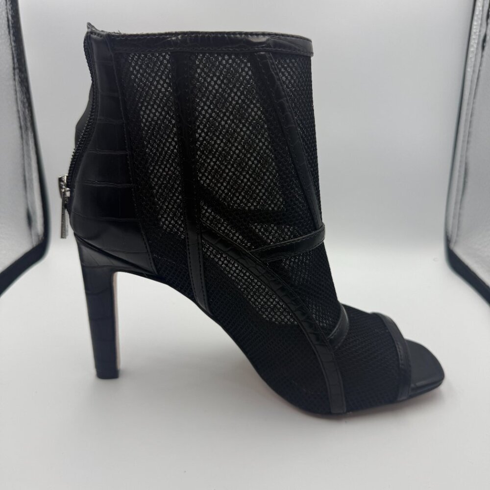 Jessica Simpson Black Mesh Peep-Toe Stiletto Booties Size 6 New